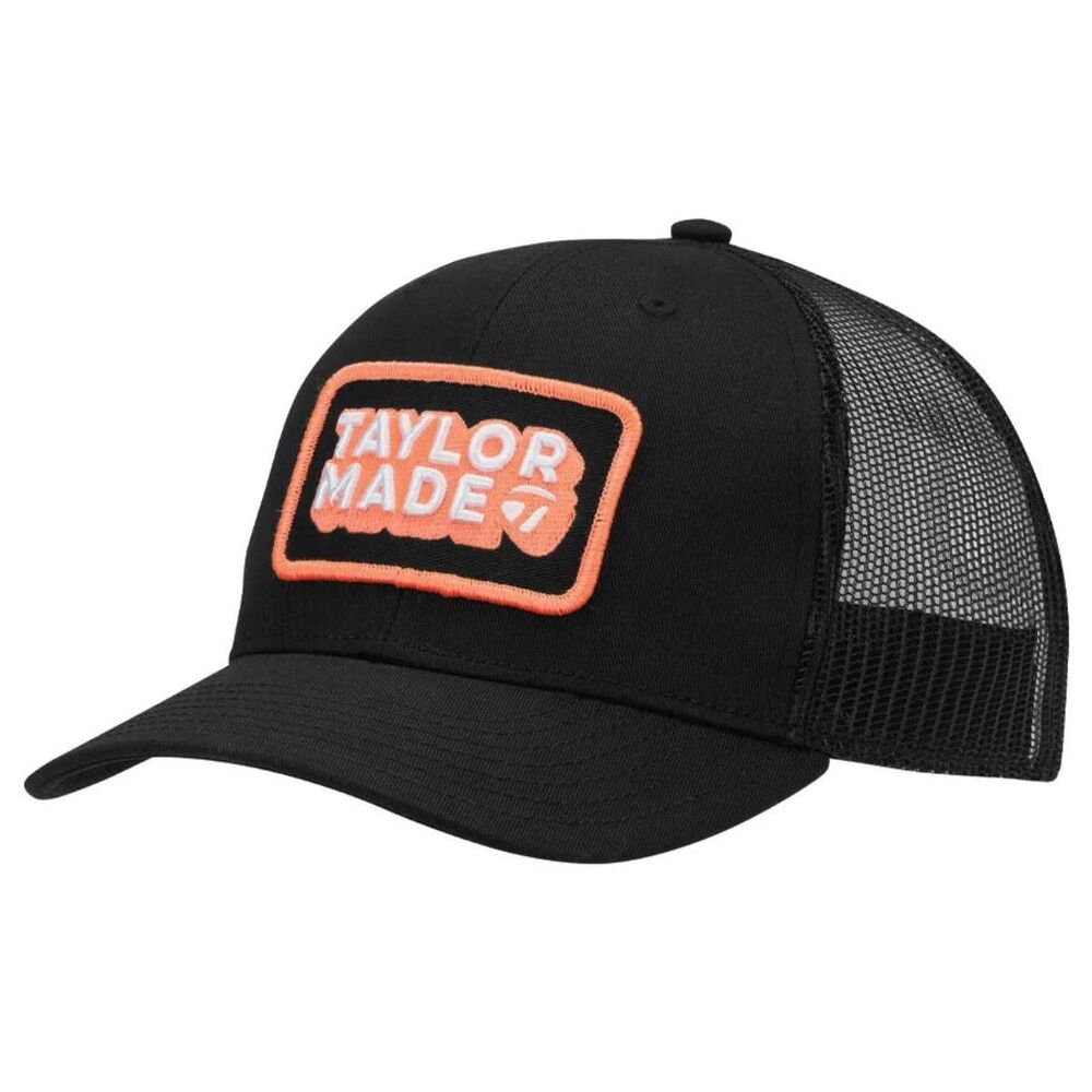 TaylorMade Ventura Trucker Black Orange Snapback Adjustable Golf Hat Cap New